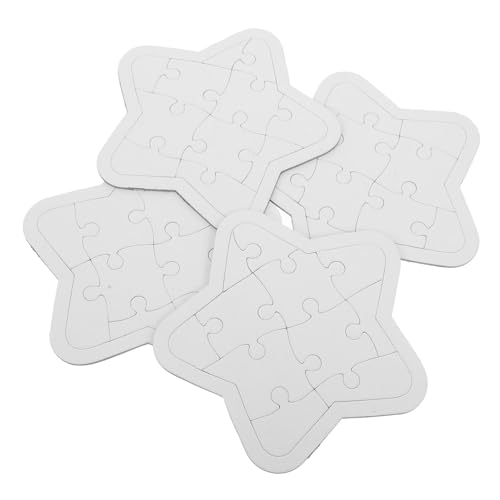 Toyvian 4 Blätter Ausmalen Und Einfügen Benutzerdefiniertes DIY-Puzzle Leerzeichen Dinge Zu Malen Leere Rätsel Zum Zeichnen Benutzerdefiniertes Puzzle Puzzle- Papier von Toyvian