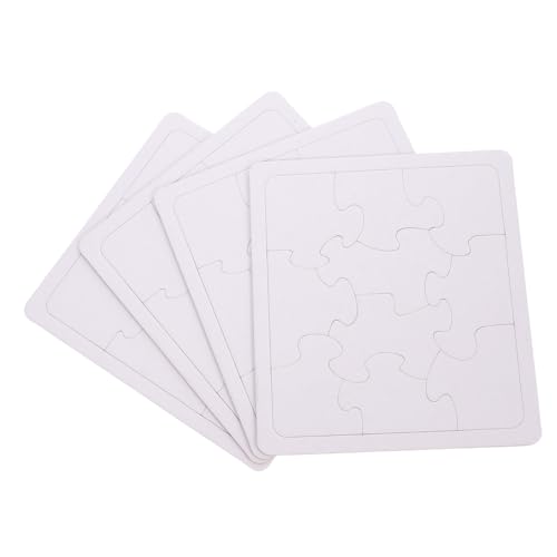 Toyvian 4 Blätter ausmalen und einfügen Fertige Leere Rätsel an Dinge zu malen DIY-Puzzle Leere Puzzleteile DIY Spielzeugset leeres Puzzle Leere Puzzles selber Machen Papier Weiß von Toyvian