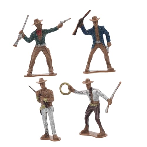 Toyvian 4 Miniatur Cowboy Figuren Für Western Party Dekorationen Und Heimdekoration Cowboy Modell Statue Für Sammler Und Enthusiasten von Toyvian