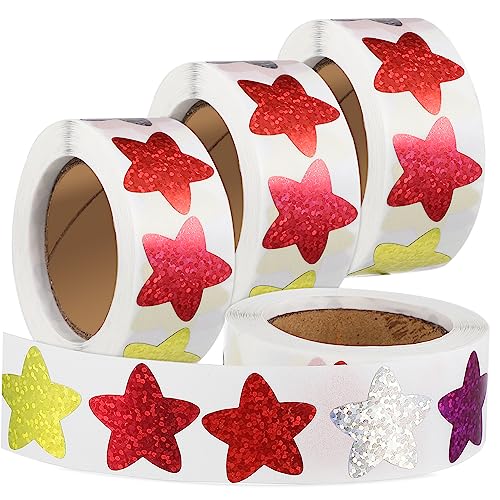 Toyvian 4 Rollen Selbstklebende Stern Aufkleber für Belohnungssticker mit Haftung Bunte Motivationsaufkleber für Schule Basteln und Geschenkdekoration Toyvian 4 Rollen Selbstklebende Stern Aufkleber für Belohnungssticker mit Haftung Bunte Motivationsaufkleber für Schule Basteln und Geschenkdekoration von Toyvian