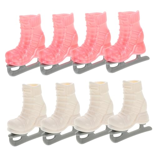 Toyvian 4 Rollschuhe Schlittschuhe Puppenhausverkleidung Von Puppendekorationen Miniatur-schlittschuh Dekoratives Miniaturmodell Puppenhauszubehör Plastik Puppen-Rollschuhe von Toyvian