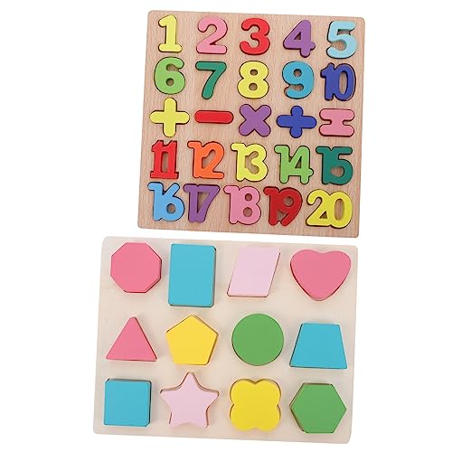 Toyvian 4 Sätze Dreidimensionales Puzzle Kinder rätsel Kinder entwicklung Stem-Match-Spielzeug für Kinder Lernspielzeug für Babys Babyspielzeug Holz Kinderspielzeug Zahlenrätsel Anzahl von Toyvian