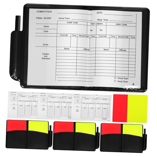 Toyvian 4 Sätze Eingestellt Rote Und Gelbe Kartenfarbe Fußball-warnkarten Fußball-schiedsrichterkarte Rote Karte Volleyball-scorebook Sportschiedsrichterausrüstung Schiedsrichterkarten Pvc von Toyvian