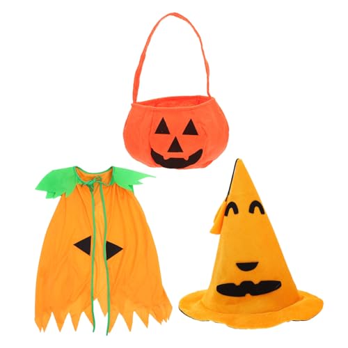 Toyvian 4 Sätze Halloween-Kürbis-Schalen Halloween-Cosplay-Outfit Kinder Kapuzenmantel Jungen Kostüme Kinderkleidung halloween costume Halloween-Kostüme für Kinder Halloween-Umhang Stoff von Toyvian