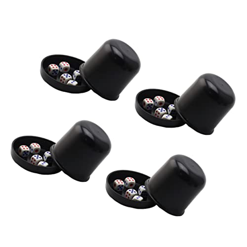 Toyvian 4 Sätze KTV lustiges Spiel Würfelbecher Craps Farkle-Spiel Farkle klassisches Würfelspiel bruchfeste Tasse Black von Toyvian