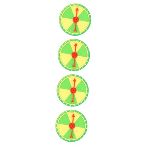 Toyvian 4 Sätze Kleiner Plattenspieler Fiar plastiktisch The Match Drehspielzeug Wand Polster Autoräder Stütze gewinnen drehteller Preisrad aus Kunststoff lustiges hängendes Preisrad Green von Toyvian