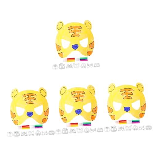 Toyvian 4 Sätze Leere Maske Ausmalen Maskenbau-kit Leere Gesichtsmaske Masken Verkleiden Leere Masken Zum Dekorieren Maske Aus Pappmaché Fuchsmaske Diy-graffiti-masken Papier von Toyvian