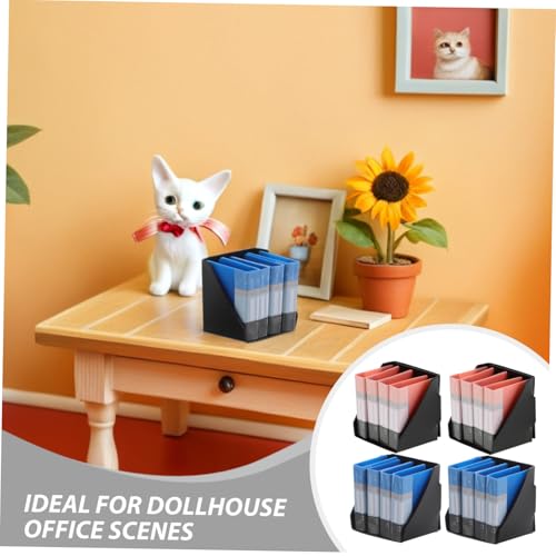 Toyvian 4 Sätze Miniatur Aktenordner Puppenhaus Dokumentenhalter aus Robustem Kunststoff Realistische Büro-Accessoires für Puppenhaus Büro Schul-szenerien Detailgetreue Schreibtisch Deko Toyvian 4 Sätze Miniatur Aktenordner Puppenhaus Dokumentenhalter aus Robustem Kunststoff Realistische Büro-Accessoires für Puppenhaus Büro Schul-szenerien Detailgetreue Schreibtisch Deko von Toyvian
