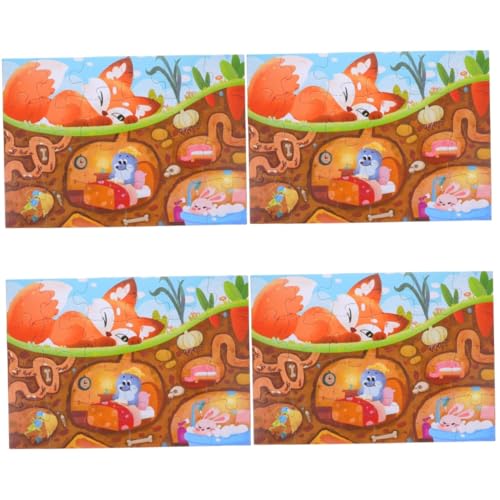 Toyvian 4 Sätze Puzzle für Kinder Tier Puzzles interaktives Puzzle Spielzeug für Kleinkinder Kinder rätsel Kinderspielzeug Rätsel für Kinder im Alter von 3-5 Jahren Puzzle Kleinkind Papier von Toyvian