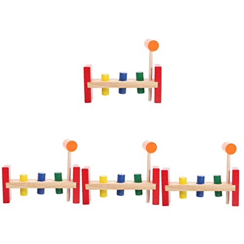 Toyvian 4 Sätze Rätsel der frühen Bildung Kidcraft-Spielset Rätsel für Kinder Spielzeug für Kleinkinder Kinderspielzeug Babyspielzeug aus Holz Spielzeuge Spielzeug klopfen von Toyvian