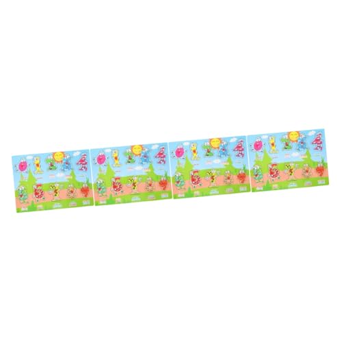 Toyvian 4 Sätze Spanisches Puzzle Jigköpfe Puzzlematte Kleinkind Spielzeug Tiere Spielzeug Spielzeuge Puzzlebuch Kinderspielzeug Kinder Spielzeug Alphabettafel Puzzle-Brett Holz von Toyvian