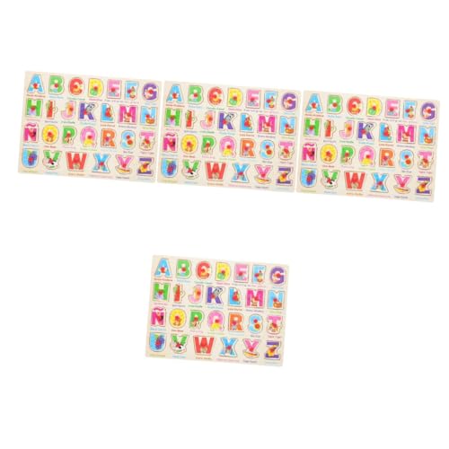 Toyvian 4 Sätze Spanisches Puzzle Passendes Spielzeug Lernpuzzle Für Kleinkinder Alphabettafel Kleine Rätsel Für Kinder Puzzle Zum Erlernen Der Spanischen Sprache Puzzle Für Kinder Holz von Toyvian