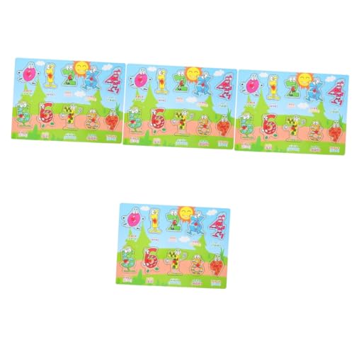 Toyvian 4 Sätze Spanisches Puzzle Puzzlebuch Jigköpfe Kinder Spielzeug Tiere Spielzeug Kleinkind Spielzeug Spielzeuge Kinderspielzeug Puzzlematte Kleine Rätsel Für Kinder Puzzle-Brett Holz von Toyvian