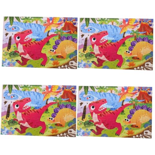 Toyvian 4 Sätze Kinderpuzzle Tierisches Spielzeug Lustiges Puzzle-Spielzeug Bodenrätsel Für Kinder Puzzles Für Kinder Im Alter Von 4-8 Jahren -Puzzle Requisiten Papier Kleinkind von Toyvian