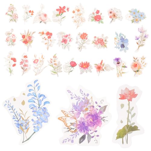 Toyvian 4 Sets Haustier Aufkleberpaket Scrapbook Laptop Aufkleber Blumenaufkleber Nagelaufkleber DIY Aufkleber Haustier Pflanzenaufkleber Tagebuchaufkleber Tagebuch Dekorative von Toyvian