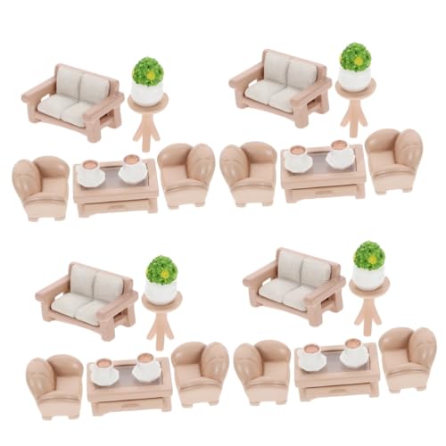 Toyvian 4 Sets Puppenhaus Mini Möbel Mini Topf Puppenhaus Miniatur Sofa Mini Sofa Möbel Mini Möbel Modell Mini Sofa Modell Miniatur Sofa Möbel Mini Doppelsofa Harz von Toyvian