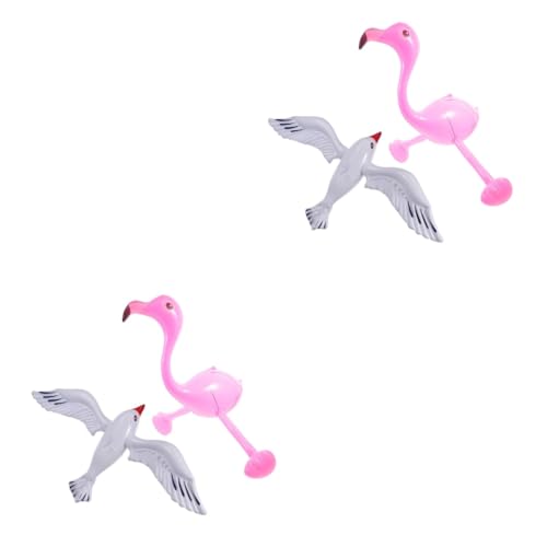 Toyvian 4 Stück Ballon Wasserspielzeug Poolspielzeug Seemöwe fliegendes Flamingo-Spielzeug Flamingo bläst sich auf Spielzeug für Schwimmbäder Aufblasbare Flamingo-Dekoration Gummi von Toyvian