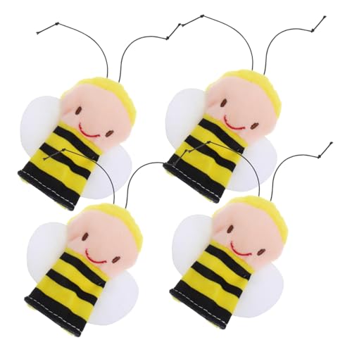 Toyvian 4 Stück Bienen-fingerpuppenspielzeug Tierpuppen Schöne Fingerpuppe Fingerpuppen Fingerpuppen Für Kleinkinder Kleinkindspielzeug Tierische Fingerpuppe Plüsch von Toyvian