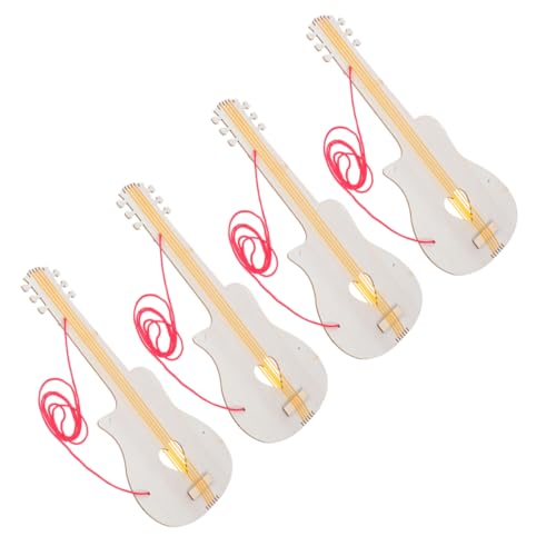 Toyvian 4 Stück DIY-Holzgitarre für Leere Gitarre Zubehör Gitarre Mini-Gitarre -Kit Gitarre Gitarre Leere Holzgitarre Gitarrenspielzeug für hölzern von Toyvian