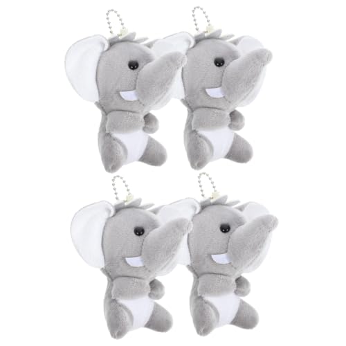 Toyvian 4 Stück Elefanten Schlüsselanhänger Taschendekoration Schlüsselanhänger Charms Rucksack Hängeelefant Hübscher Schlüsselanhänger Ornament Schultasche Plüschanhänger von Toyvian