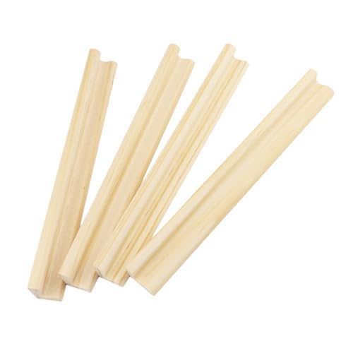 Toyvian 4 Stück Holztabletts Holzpaletten hölzerner Zug Spielzeugkarten Halter aus Holz Tablett mit Dominosteinhaltern Domino-Kartenspielständer Stände Zeigen Zubehör für Dominospiele Bahn von Toyvian