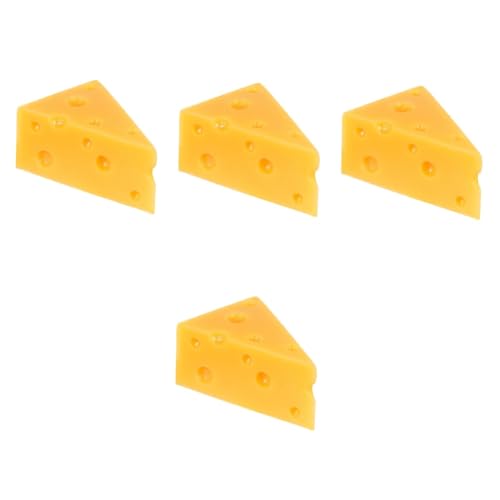 Toyvian 4 Stück Käsemodell Käse-Foto-Requisiten gefälschter Kuchen zum Ausstellen Käseattrappe Künstlicher Käse Käse-Imitat Spielzeug dekorativer Käse Käse-Modell-Ornament Harz Yellow von Toyvian