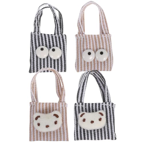 Toyvian 4 Stück Kleine Canvas-Tragetasche: Puppenhaus-Miniatur-Sachen - Mini-Schultertasche für Mädchen - Puppenspielzubehör - Entzückende Miniatur-Handtasche Toyvian 4 Stück Kleine Canvas-Tragetasche: Puppenhaus-Miniatur-Sachen - Mini-Schultertasche für Mädchen - Puppenspielzubehör - Entzückende Miniatur-Handtasche von Toyvian