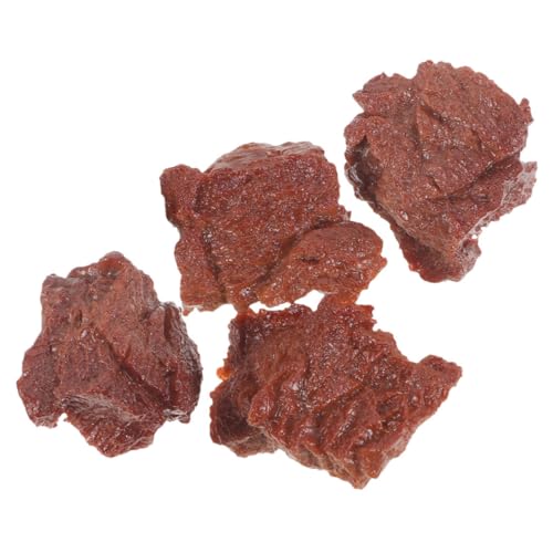 Toyvian 4 Stück Künstliches, Realistisches Rindfleischmodell, Gefälschtes Gekochtes Rindfleisch, Simulierte Lebensmittel, Steak, Fleischdekoration von Toyvian