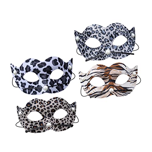 Toyvian 4 Stück Leopardenmaske Geistermaske Plüsch Fuchsmaske Halloween-party Bevorzugt Erwachsene Halloween -masken Maskerade Maske Frauen Halloween-maske Erwachsenenmaske Pvc-patch von Toyvian