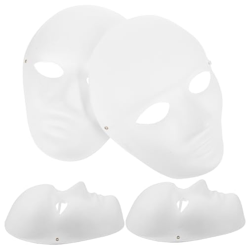 Toyvian Maske Masken Papier 4 Maske Halloween Basteln Zum Dekorieren Kein Kostüm Maskieren Weiß von Toyvian