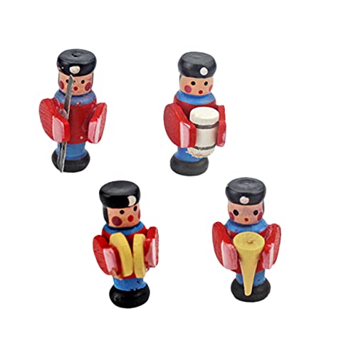 Toyvian 4 Stück Mini-Drum-Figuren Mini-holzhandwerk Mini-Schlagzeuger-schmuck Aus Holz Mini-Schlagzeuger-Puppe Miniatur-Layout-schmuck Aus Holz Mini-hausschmuck Hölzern Rot von Toyvian