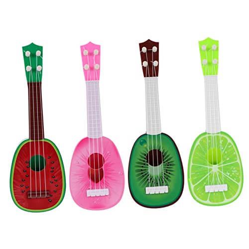 Toyvian 4 Stück Mini-Gitarre -Ukulele Mini-Ukulele Kleine Ukulele Obst-Ukulele Mini-kinderukulele Imitierte Ukulele Simulations-Ukulele Colorful Plastik von Toyvian