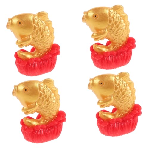 Toyvian 4 Stück Mini-fischfigur Neujahr Fischstatue Feng Shui Chinesische Fischskulptur Feng Shui Dekoration Für Neujahr Tischdekoration Auto von Toyvian