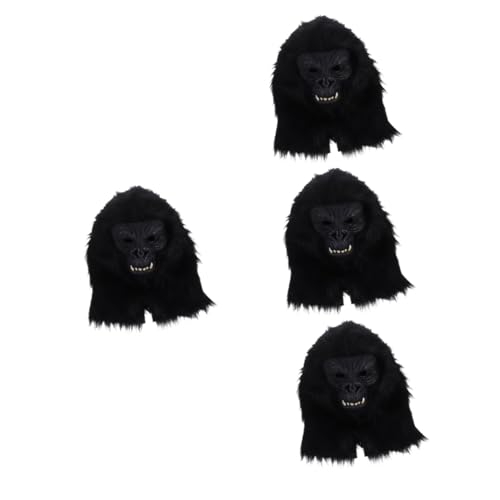 Toyvian 4 Stück Orang-Utan-Maske Tierkopf Halloween-Affenmaske Gorilla-Kopfmaske Halloween-Tiermaske Affen-Cosplay grusel maske gruselige maske dekorative Halloween-Maske Gorilla-Maske von Toyvian