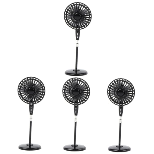 Toyvian 4 Stück Ornament-Fan Fan-Dekoration Mini-puppenhaus-Fan Mini-zubehör Tischventilatoren Handlicher Mini- Bodenventilator Fan-Spielzeug Tischdekoration Lüfterform von Toyvian