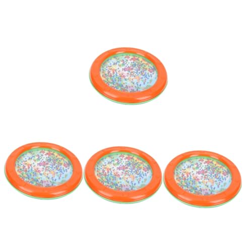 Toyvian 4 Stück Ozeantrommel Spielzeug Tamburine Pädagogische Wellentrommel Tambourin Musikinstrument Für Kinder Ozeanwellen-perlentrommel Ocean Drum Wave Perlentrommel Orange Plastik von Toyvian