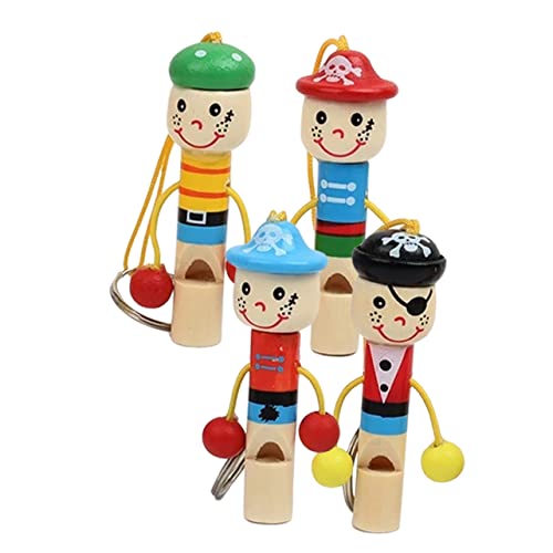 Toyvian 4 Stück Pfeife musikinstrumente holzspielzeug für piratenzubehör holzflöte spielzeuge Partygeschenke Kinderinstrument Kinderspielzeug hölzern von Toyvian