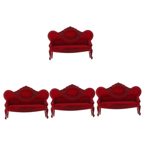 Toyvian 4 Stück Puppenhaus Möbel Miniatur Sofa Miniatur Sofa Modell Dekoratives Kleines Sofa Mini Dekoration Winziges Möbel Puppenhaus Sofa Miniatur Möbel Puppen von Toyvian