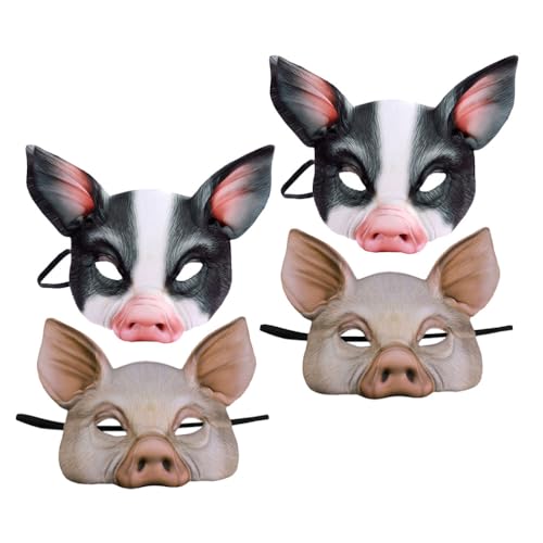Toyvian 4 Stück Schweinemasken – Halloween-schweinetiermasken, Halbes Gesicht für Halloween-kostümzubehör, Maskerade, Party, Cosplay-requisiten Toyvian 4 Stück Schweinemasken – Halloween-schweinetiermasken, Halbes Gesicht für Halloween-kostümzubehör, Maskerade, Party, Cosplay-requisiten von Toyvian