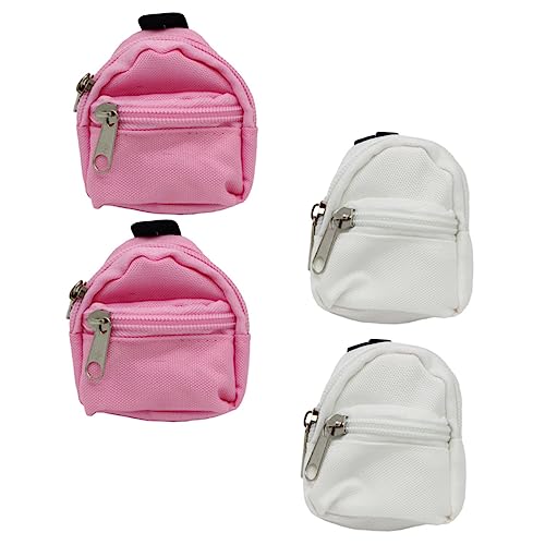 Toyvian 4 Stück Simulation Schultasche Mini-puppentasche Puppenwagen Miniaturen Mini-Puppe-Ornament Puppe Kostümschmuck Mini-Rucksack Für Puppen Dekorativer Puppenrucksack Stoff von Toyvian