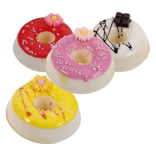 Toyvian 4 Stück Simulations-Donut Krapfen Realistische Donuts Künstliche Nahrungsmittel Zur Ausstellung Lebensmittelsimulation Requisiten Zur Lebensmitteldekoration Künstliche Donuts PVC von Toyvian