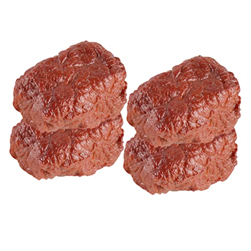 Toyvian 4 Stück Simulierte Rindernuggets künstliches Rindfleisch Rinderblock-Modell falsches Fleisch Fleischmodell Spielzeugfleisch gefälschte Fleischstütze Kunststoff-Fleisch PVC von Toyvian