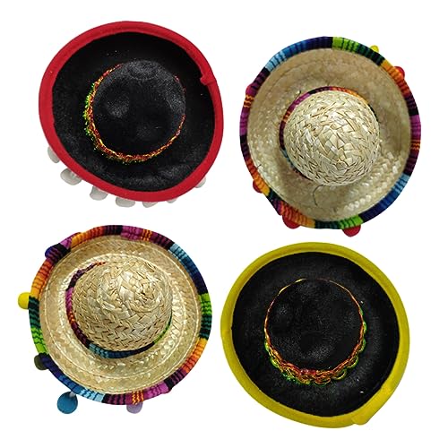 Toyvian 4 Stück Sombrero-kopfbedeckung Cinco De Mayo Partyhüte Partyhüte Für Cowgirl-hut Kappe Cinco De Mayo Stirnband Thematisiert Cinco De Mayo-hut Strohhut Bambus von Toyvian