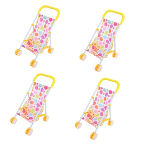 Toyvian 4 Stück Spielzeugwagen Niedlicher Kinderwagen Puppenwagen Spielzeug Kinderwagen Kleinigkeiten Rack Spielzeugwagen Für Puppen Mikrolayout Ornament Puppenhauswagen Simulation von Toyvian