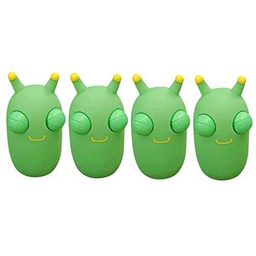 Toyvian 4 Stück Squeeze Bug Spielzeug Cartoon-Wurm-Spielzeug Kreatives Quetschspielzeug Zappelwurm Sensorisches Fidge- Sensorischer Wurm PVC Green von Toyvian