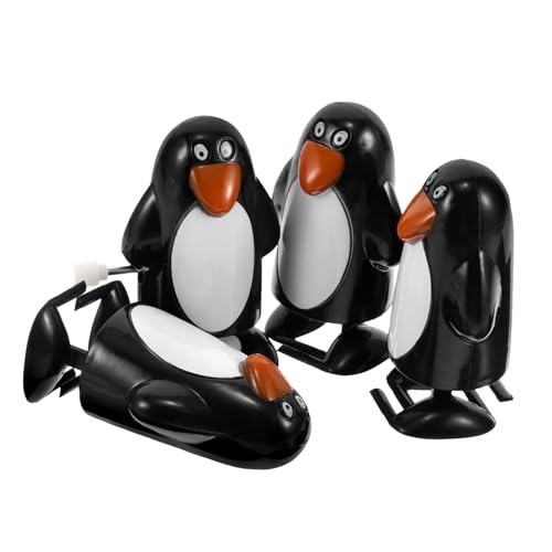 Toyvian 4 Stücke Pinguin Uhrwerk Spielzeug Weihnachten Pinguin Ornament Sammler Miniatur Pinguin Spielzeug von Toyvian