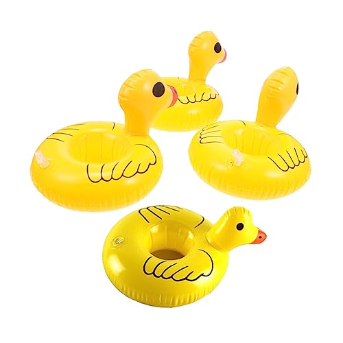 Toyvian 4 Stück Wasseraufblasbarer Getränkehalter Schwimmt Becherträger Für Getränke Sprinkler Schwan Pools Schwimmbad Schwimmbecken Mit Getränkehalter Schweben PVC Wiederverwendbar von Toyvian