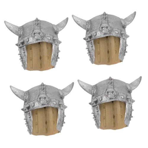 Toyvian 4 Stück Wikingerhelm Hut Aus Ochsenhorn Kostüm Hut Tanzpartyhut Stirnband Aus Ochsenhorn Karnevalshutverzierung Mittelalterlicher Hut Cosplay-karnevalshut Maskerade-hut Emulsion von Toyvian