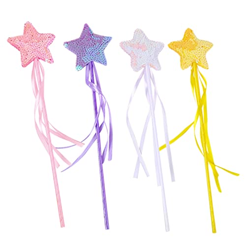 Toyvian Mädchen Fee Zauberstäbe 4pcs Stern Fee Sticks Beleuchtung Kostüm Kleid Requisiten für Party von Toyvian