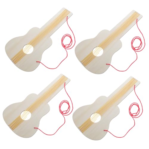 Toyvian 4 Stück gitarrenbausatz selber Machen musikinstrumente für musikalisches handgefertigte Akustikgitarre Bastelbedarf Gitarre Holzgitarre für Gitarrenfarbe von Toyvian